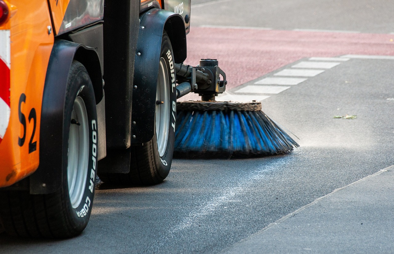 sweeper, street cleaning, cleanliness